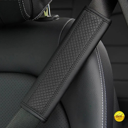 Car seat belt pads leather - car,