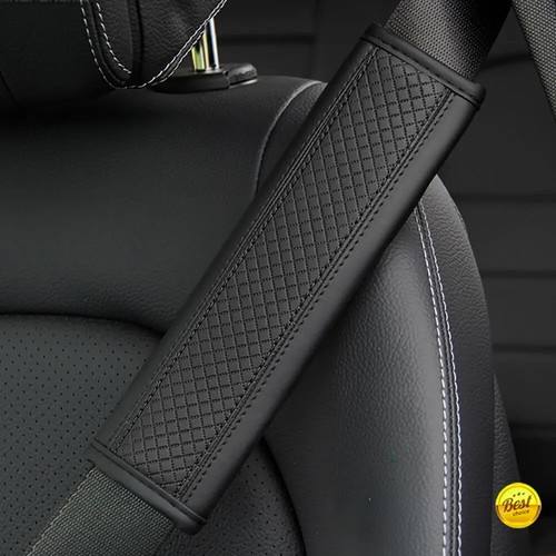 Car seat belt pads - pads, leather